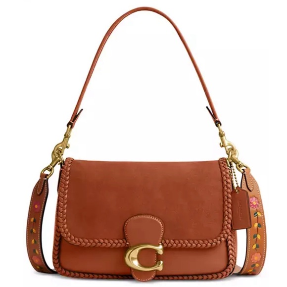 Coach Braided Trim Mixed Leather with Suede Flap Soft Tabby Shoulder Bag NWT - Picture 1 of 17